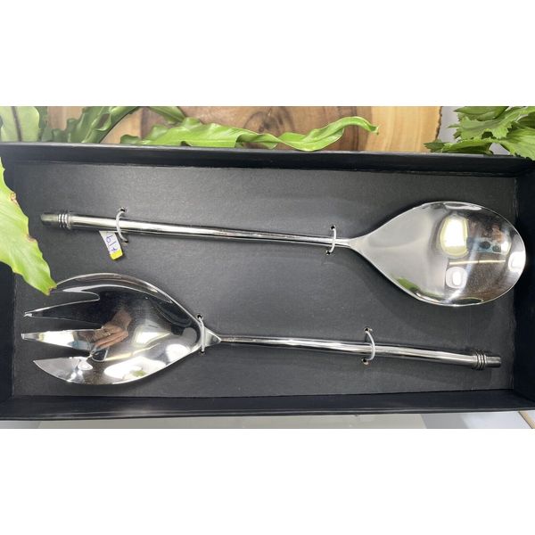 Cypress Stainless Steel Salad Server Set Boxed