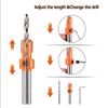 HPMAISON 17Pcs Countersink Drill Bit, Includes 5 Quick Change 8mm Shank Adjustable Countersink Drill Bits, 5 Free Replaceable Drill Bits and 7 Hex Wrench for Woodworking Countersink Drill Bits