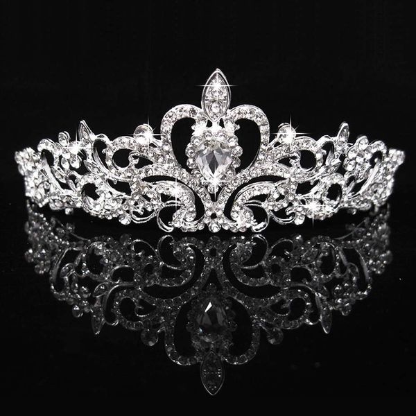 Crystal Rhinestone Tiara Crown for Princess Bridal Prom Bridal Party Wedding Hair Headband for Women (Crown-A)