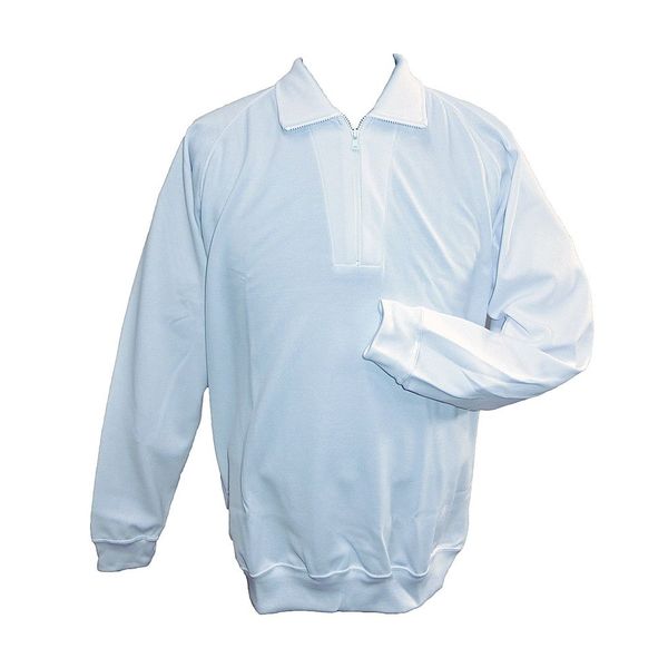 School Uni Mud Resistant Gymnastics Clothes, White, Long Sleeve, Half Zip, white