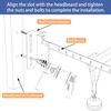 XINXBAI 2PCS Adjustable Bed Modification Plate Brackets,Heavy Duty Bed Frame Brackets Adapter/Connector for Headboard