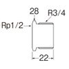 SANEI [Pipe Fitting] Bushing R3/4 Male Thread x Rp 1/2 Female Thread