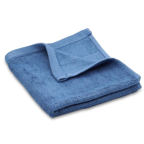 100% Antibacterial Bamboo Fiber Towel, Luxury Bamboo Fabric, Antibacterial, Odor Resistant, Absorbent, Quick Drying, Organic Material, Pile Weave Gift, Blue, Hand Towel 12.6 x 12.6 inches (32 x 32 cm)