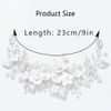 Flower Bride Headband Pearl Rhinestones Headpiece Leaf Crystal Hair Vine Silver Hair Band Wedding Headdress Bridesmaid Hair Accessories for Women Gift Evening Prom Party (silver)