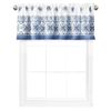 Newbridge Mykonos Blue Mediterranean Tile Print Bordered Window Curtain Valan...