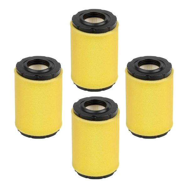 4 Pack Air Filter 591334 796031 Lawn Mower Air Filters Compatible with Briggs and Stratton 594201 797704 Replacement Air Filter, Plus Foam Pre-Cleaners