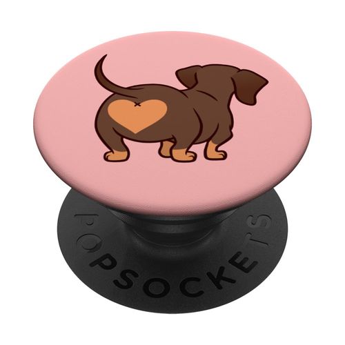Dachshund Butt Heart Weiner Dog Mom Gift pink for Girls PopSockets PopGrip: Swappable Grip for Phones & Tablets PopSockets Adhesive PopGrip