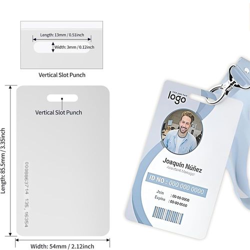 125KHz RFID Proximity ID Cards with Slot Hole Punch Key Token Tag Card for Entry Access Control System for Electronic Door Cabinet Lock EM4100 TK4100, Read Only ﻿ (10 PCS)
