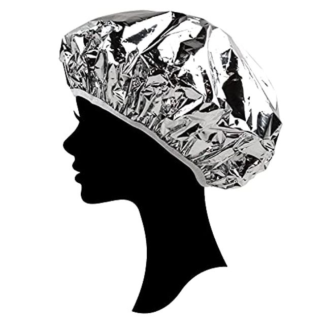 Kitsch Aluminum Foil Hair Heat Cap for Deep Conditioning - Reusable Heating Cap for Deep Conditioner | Tin Foil Hat & Deep Conditioning Heat Cap for Hair Treatments | Processing Cap for Hair