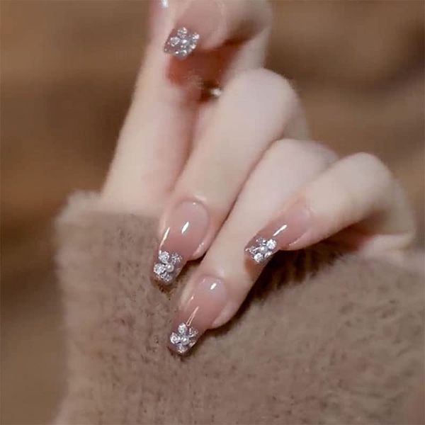 24 sheets skin color gradation dot diamond sasanqua nail sticker