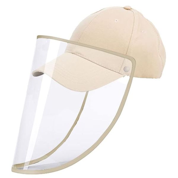 Rammento Adults Baseball Cap with Detachable Visor Face Visor On Cap (Cream)