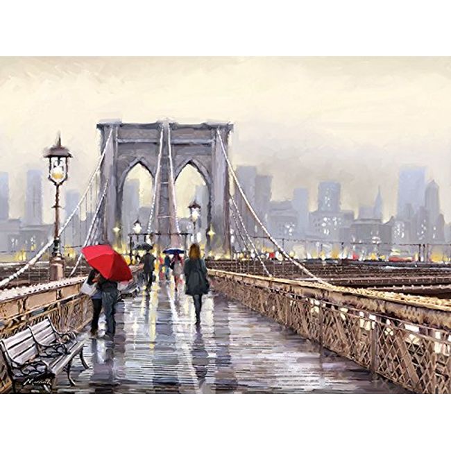 Art Group WDC92887 The Richard Macneil (Brooklyn Bridge) -Canvas Print 30 x 40cm, Wood, Multicolour, 30 x 40 x 1.3 cm