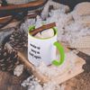 3dRose, woke up sexy as hell again, 11oz Two-Tone Green Mug