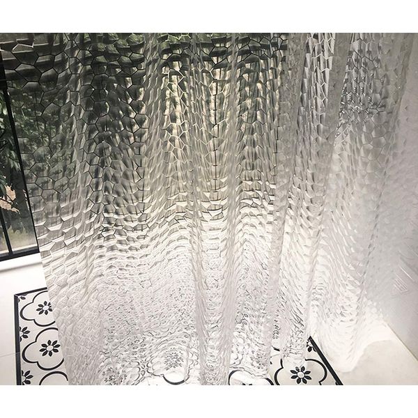 Ryhpez Shower Curtain Liner - Clear Shower Curtain Set with Hooks | 72"x72"