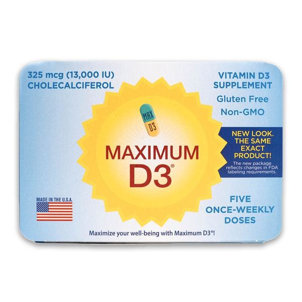 Maximum D3 13,000 IU, 5 Capsules Total (5-Week Supply)