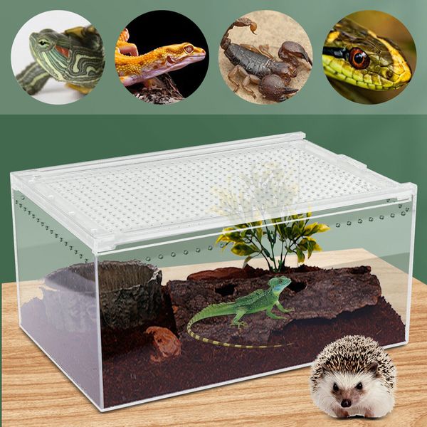 Acrylic Large Reptile Cage Pet Feeding Tank For Lizard Turtle Insect Breeding