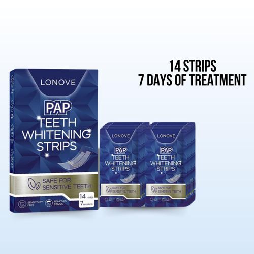 LONOVE Professional Teeth Whitening Strips 7 Treatments - Enamel Safe - 14 Non-Sensitive Whitening Strips - Dentist Formulated Teeth Whitening Kit - Tooth Whitening Strip