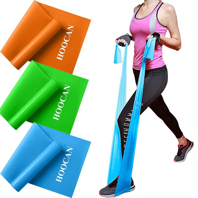 Resistance Bands Set, Long Exercise Bands for Arms, Shoulders, Legs and Butt, Workout Stretch Bands for Physical Therapy, Gym, Yoga