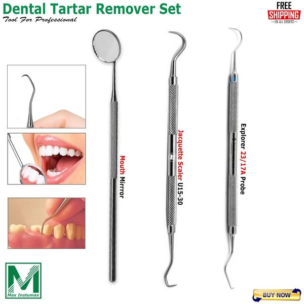 Complete Dental Hygiene Kit - Oral Care Tools for Home Use Tartar Mirror Explore