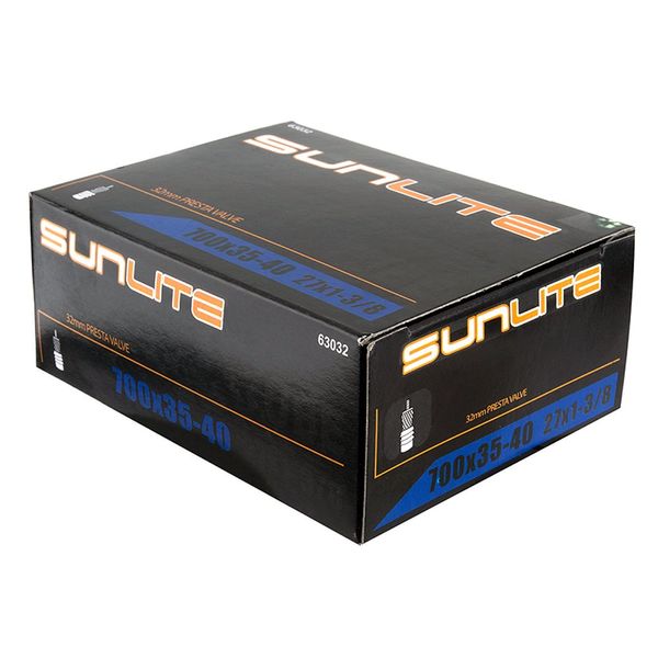 Sunlite Bicycle Tube, 700 x 35-40 (27 x 1-3/8) 32mm PRESTA Valve