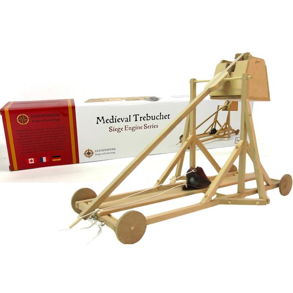 PATHFINDERS Trebuchet kit Building Toys Medieval Weapons Wooden Craft kit Science kit stem Toy Catapult Model kit Birthday Gift for Boys 3D Puzzle for Adults Learning Education Toy Engineering kit