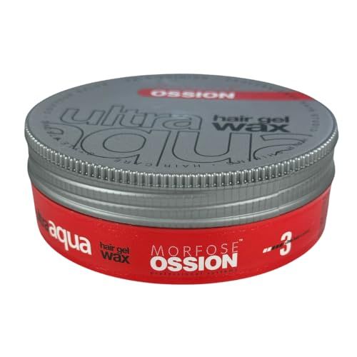 Morfose OSSION No3 Ultra Aqua Hair Gel Wax 175 ml - Hair Styling Wax - Ultra Strong Hold, Intense Shine, Flexible Styling - For All Hair Types