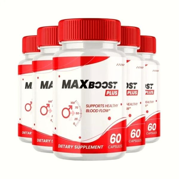 5-Pack MaxBoost Plus Pills - Max Boost Plus Supports Energy for Men-300 Capsules