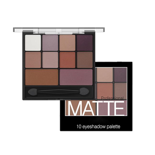 Eyeshadow Palette Matte Eye Shadow Pallets Long Lasting 10 Eye Shadow Shades Smokey Makeup Highly Pigmented Purple Brown Eyeshadow Makeup Palette,Waterproof Eyeshadow With Dual-Ended Applicator Brush