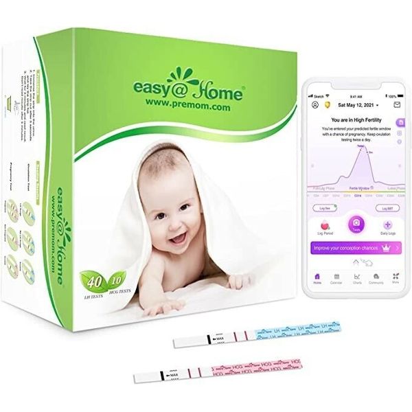 Easy@Home 40 Ovulation Test Strips and 10 Pregnancy Test Strips Kit