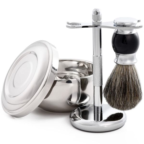 [BAXON] Shaving Brush Set (Brush/Stand/Soap Bowl) 3 Piece Set Shaving Men&#39;s