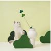 Pet Cat Handmade Pine Cat Wand Interactive Toy with Bell Green
