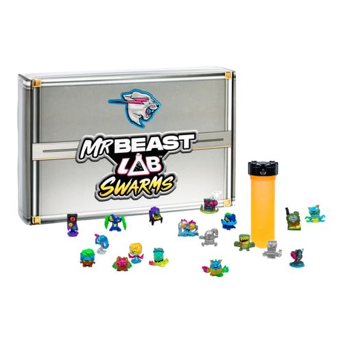 MrBeast Lab Swarms Series 2, Atomic Series Exclusive Cash Case Bulk Pack, Experiment by Adding Water, Shaking The Test Tube and Reveal 2 of The 18, MrBeast Themed Swarms Collectible Micro Beasts