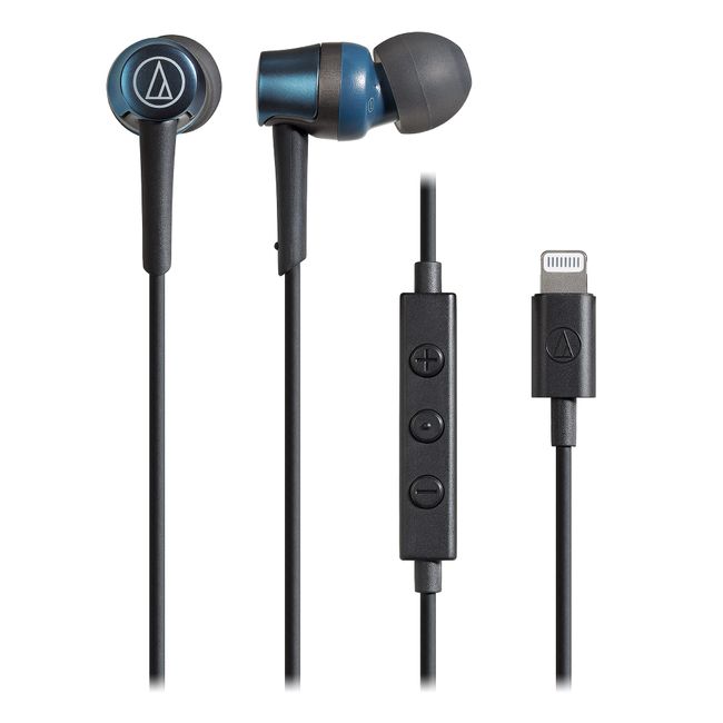 Audio Technica ATH-CKD3Li BL Mini Lightning Cable 1.2m In-Ear Earphones with Mic Blue
