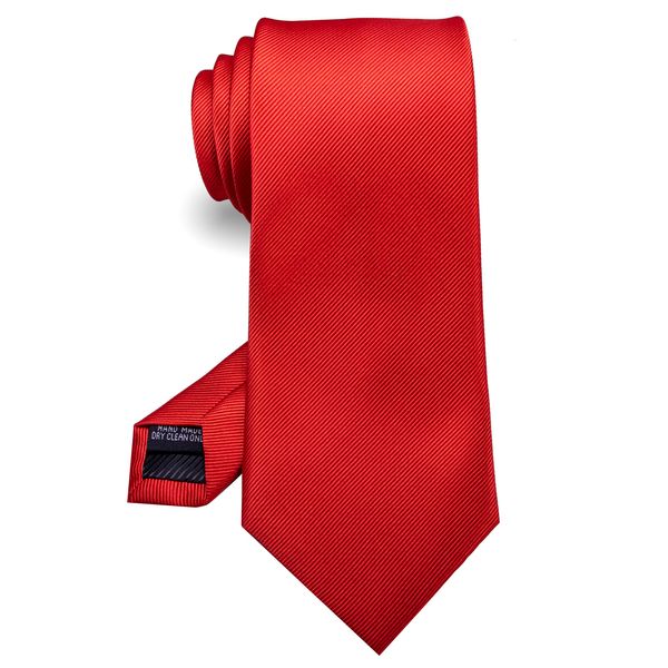 JEMYGINS 3.15" Red Tie Wedding Business Silk Necktie for Men (8cm)