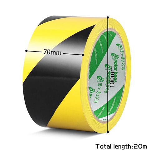 ALBOYI Black Yellow Hazard Warning Tape, 70mm×20m Safety Tape Self Adhesive Barrier Tape 1 Roll, Hazard Tape Black and Yellow for Floor Marking Barrier Tape