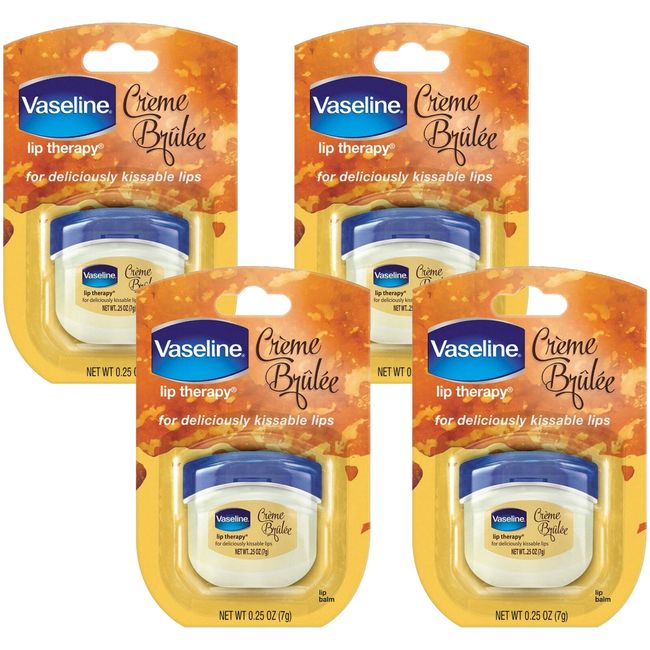 Pack of (4) New Vaseline Lip Therapy Lip Balm, Creme Brulee 0.25 oz