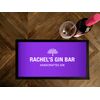 Artylicious Personalised Gin Bar Runner mat - Purple handcrafted Gin, any name, beer runner mat