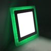 12w LED Square Recessed Ceiling Panel Light with Dual Colour Cool White/Green