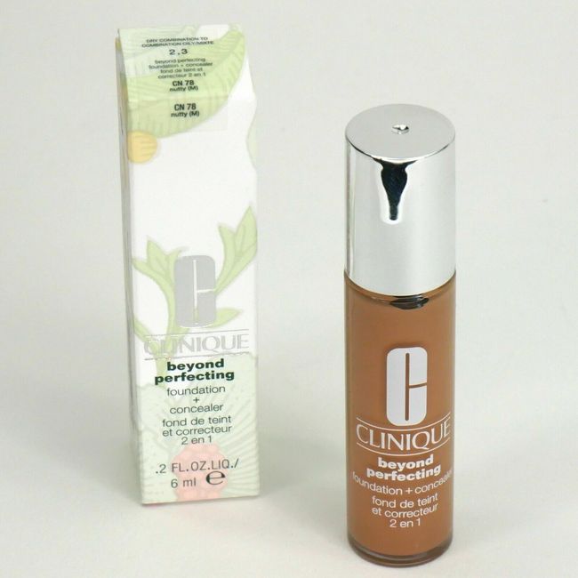 CLINIQUE Beyond Perfecting Foundation+Concealer CN 78 NUTTY(M) .2 fl oz 6 ML NEW