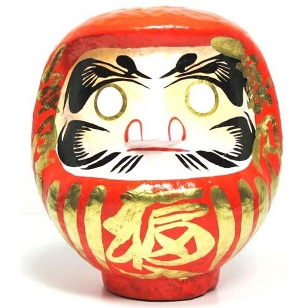 Gunma Prefecture Traditional Crafts 高崎 Paper Mache 縁起物 達磨 Potbelly kurodaruma Eyes Without 達磨 (Medium)