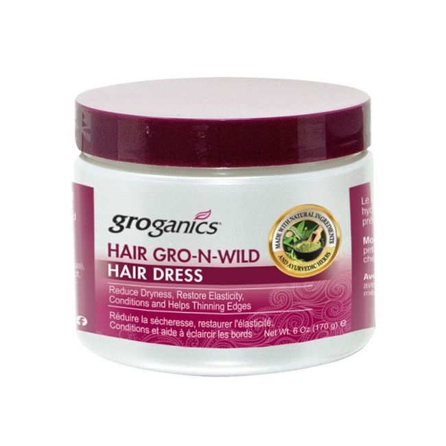 GROGANICS HAIR GRO-N-WILD HAIR DRESS 6OZ FREE SHIPPING! BUY MORE & SAVE MORE!