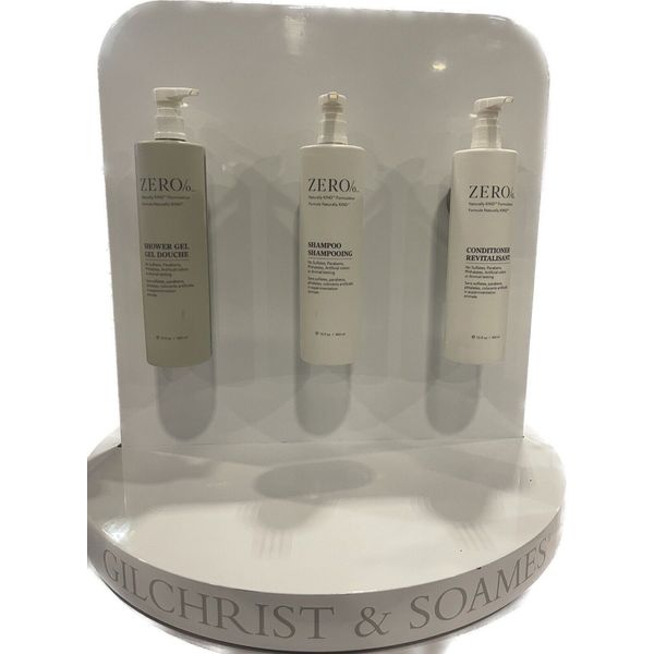 Gilchrist & Soames Zero% Set: Shampoo Conditioner & Shower Gel – 15.5oz Each New
