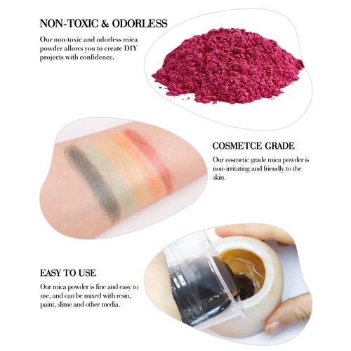 SEISSO - 150g Mica Powder - 15 Colors Epoxy Resin Pigment - Shimmery Pigment Powder for Slime, Paint, Soap Making, Nail Polish, Epoxy Resin, Candle Making, Bath Bombs
