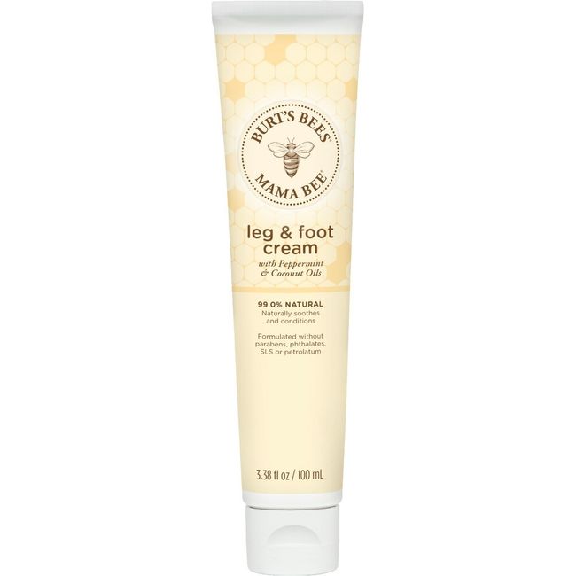 Burt's Bees Mama Bee Leg & Foot Cream with Peppermint Oil, 3.38 Ounce Tube