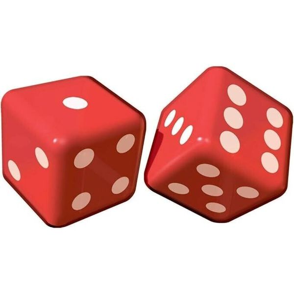 Inflatable Red Dice 12 Inch Casino Yard Games Swimming Pool New In Package