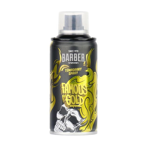 BARBER MARMARA Hairdresser Colour Hair Spray Famous Gold - 150 ml - Hair Colour Spray for Dressing & Make-Up for Carnival, Fancy Dress, Halloween & Theme Party - Washable Hair Colour - Colour Hair