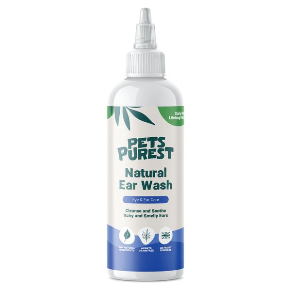 Pets Purest Dog Ear Cleaner - UK Vet Recommended Ear Drops for Dogs to Stop Head Shaking, Itchy Ears and Smelly Wax. 100% Natural Anti Viral Anti Fungal Cleaning Solution - 250ml