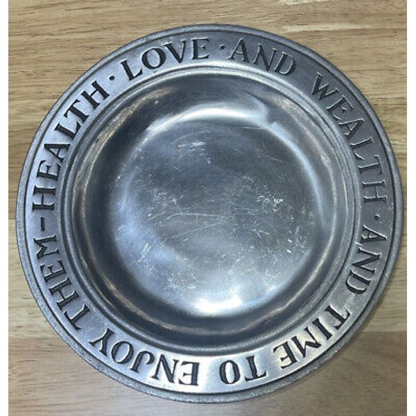 Wilton Armetale Pewter Wine Bottle Holder Vintage Health Wealth Love And Time