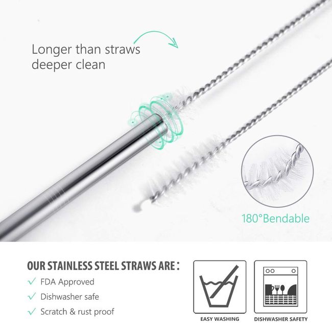 Extra Short Reusable Stainless Steel Drink Straws for Cocktails, Small  Glasses or Cups 