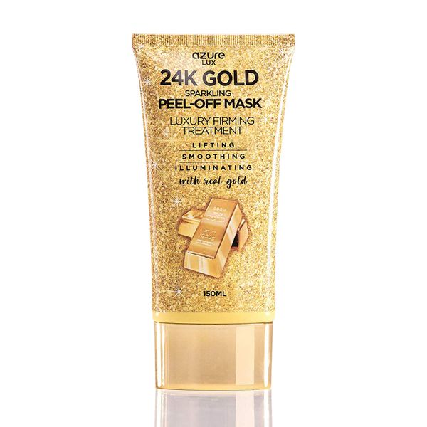 AZURE 24K Gold Luxury Firming Peel Off Mask – Lifting, Illuminating & Revitalizing | Removes Blackheads, Dirt & Oils | Reduces Wrinkles, Fine Lines & Acne Scars | Made in Korea - 150 mL